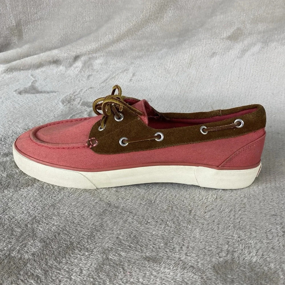 Polo Ralph Lauren Rylander Mens Loafer Slip On Size 10 Red Canvas Boat Shoe NEW